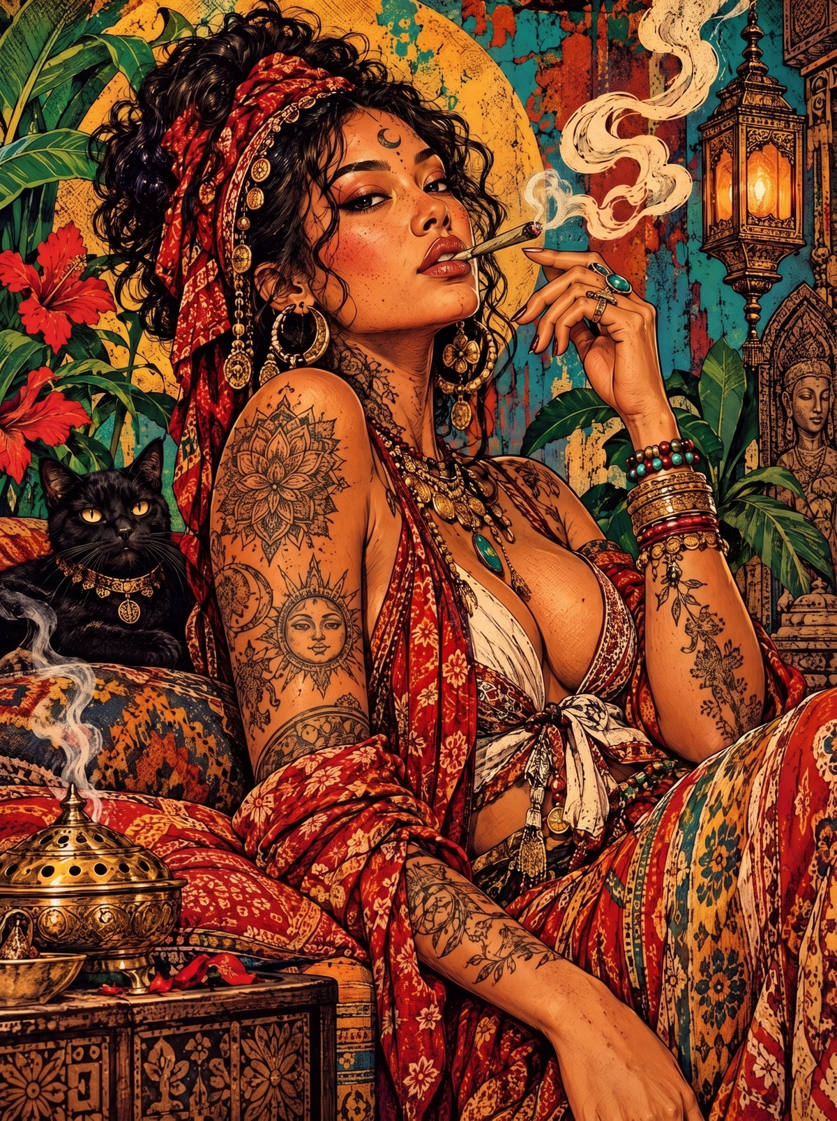 Mandala Tattoos And Incense Smoke