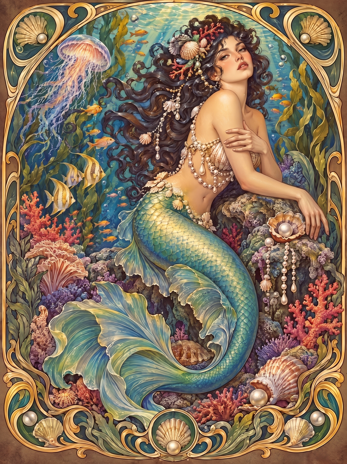 Mermaid In A Seashell Frame