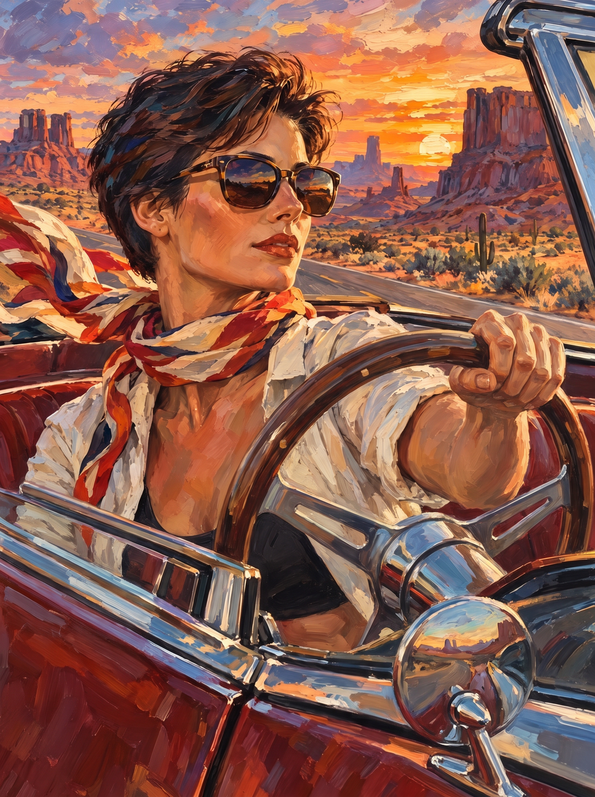 Red Convertible Canyon Run