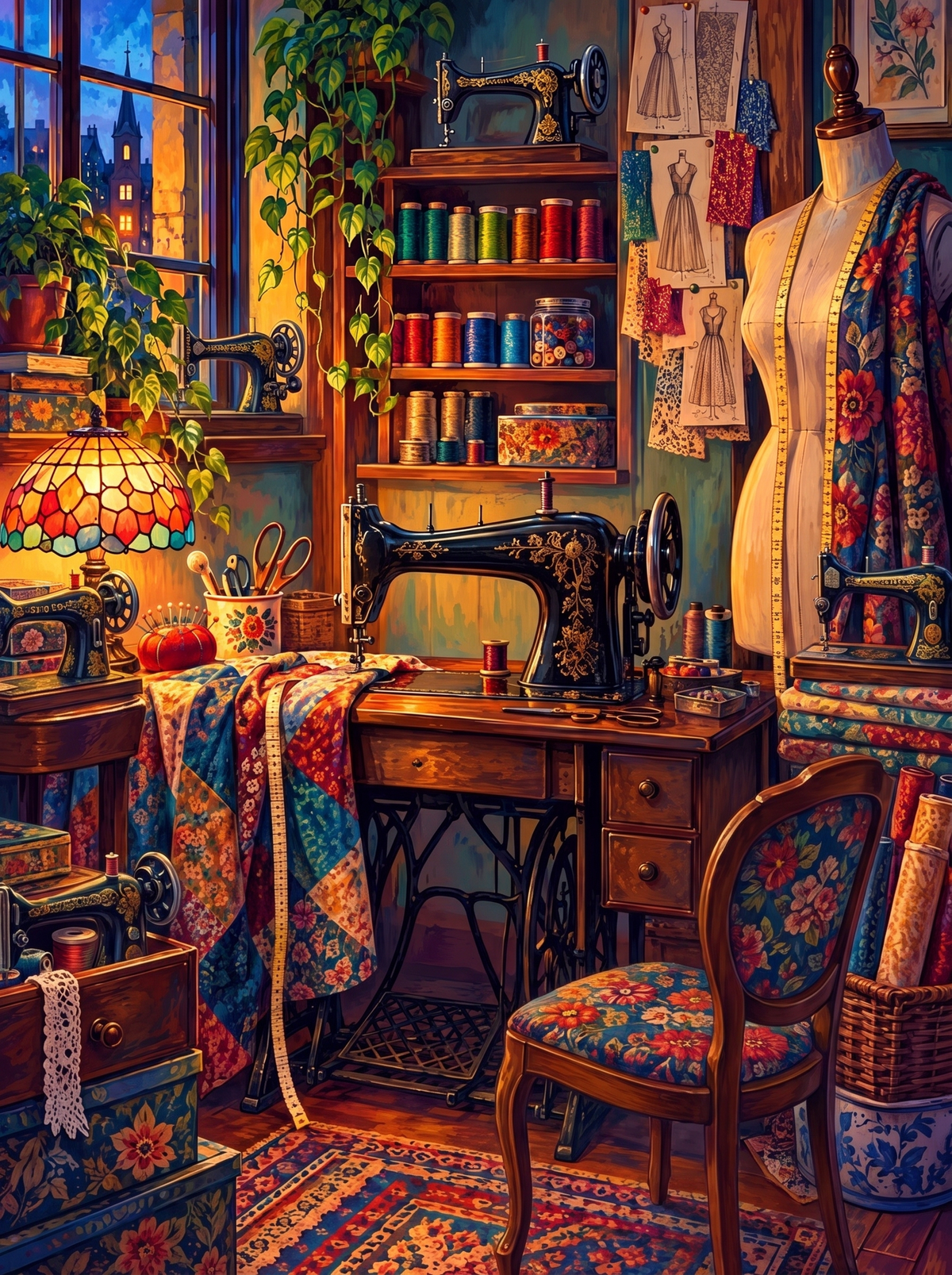Seamstress Room By Lamplight
