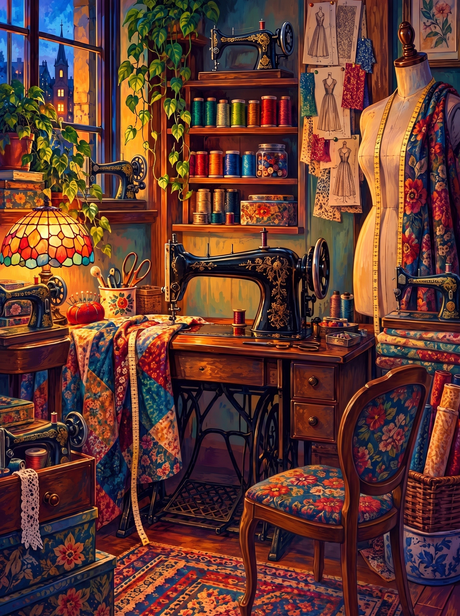 Seamstress Room By Lamplight