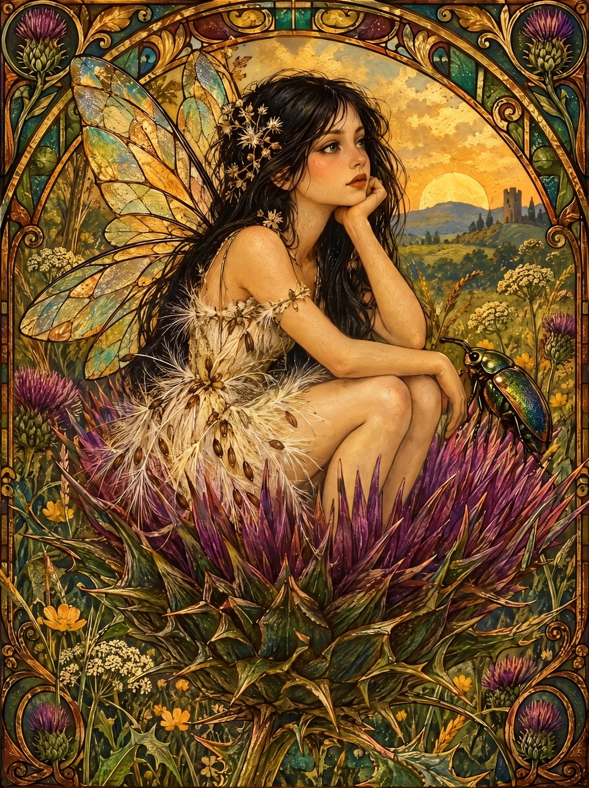 Thistledown Fairy At Sunset