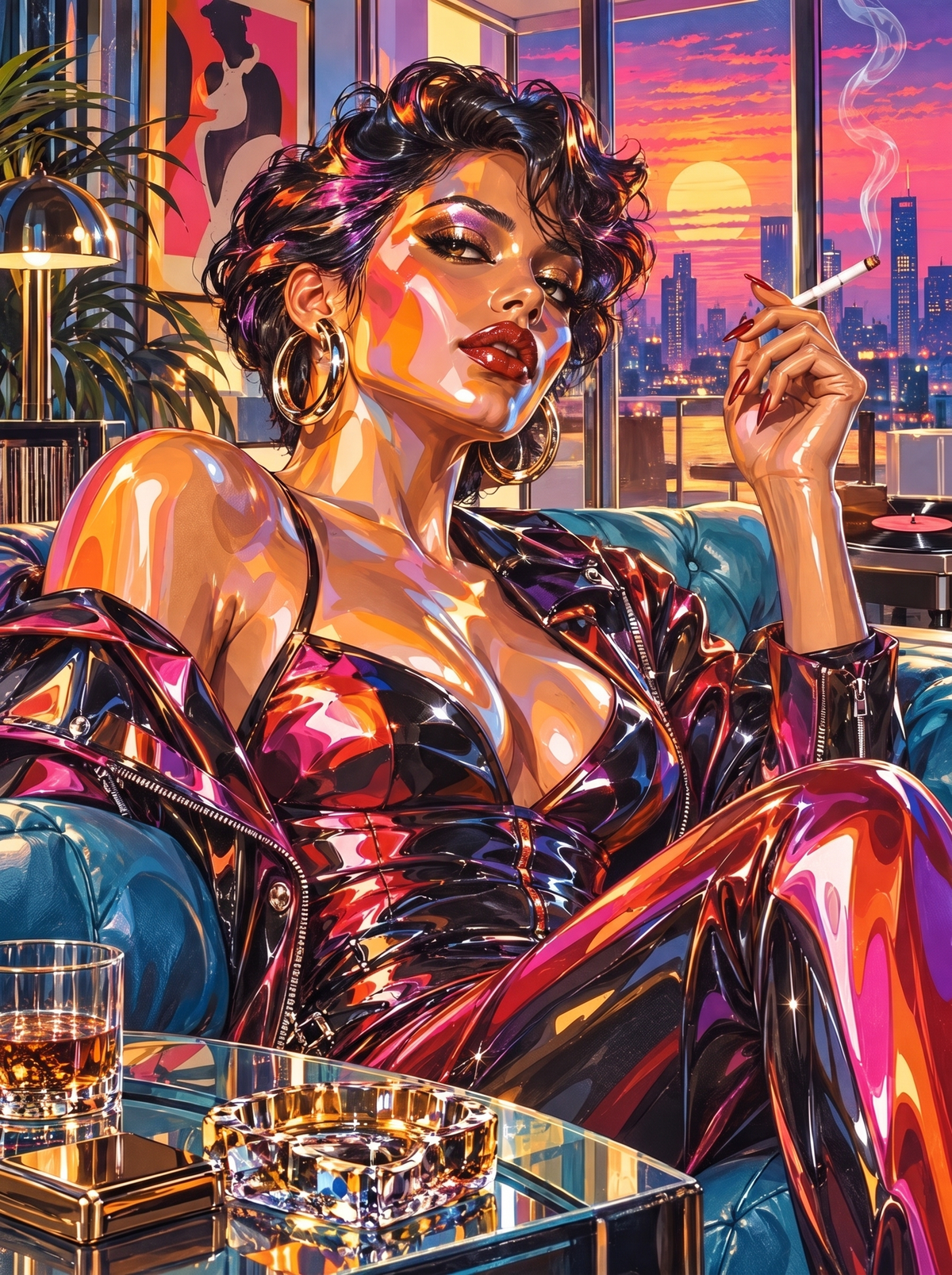 Vinyl Catsuit Sunset Smoke