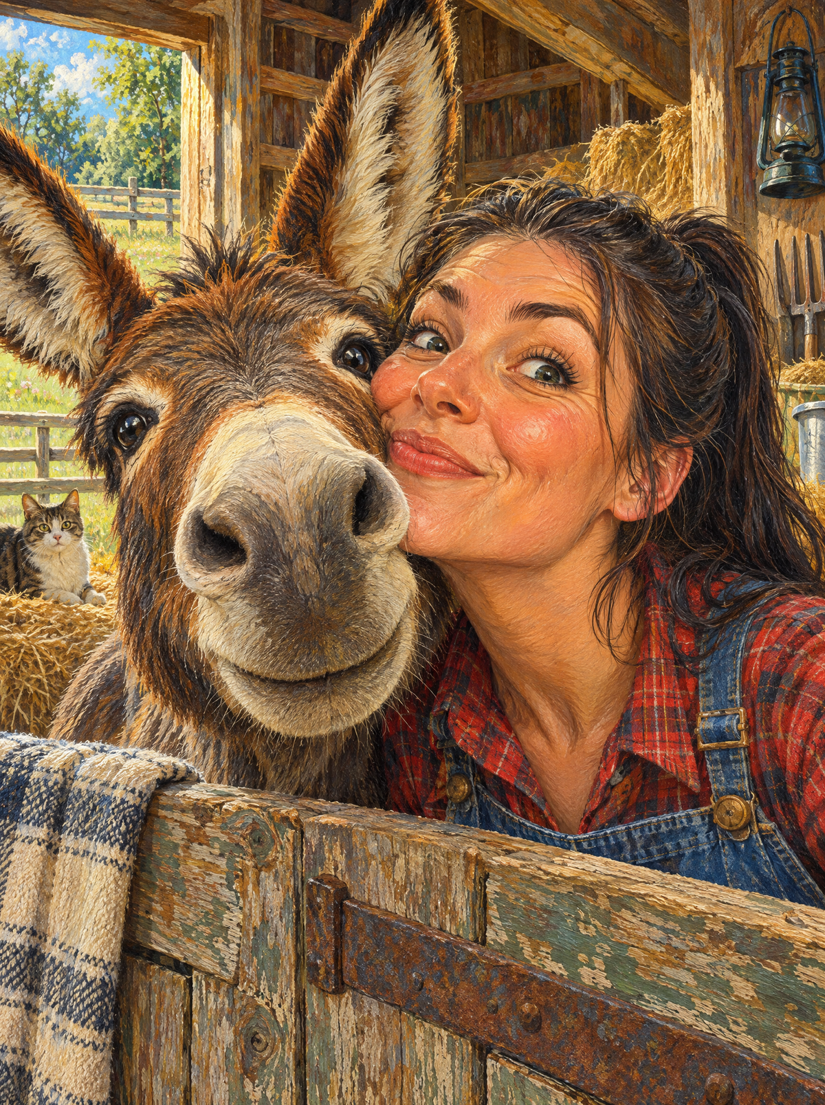 Cheek To Cheek With The Donkey