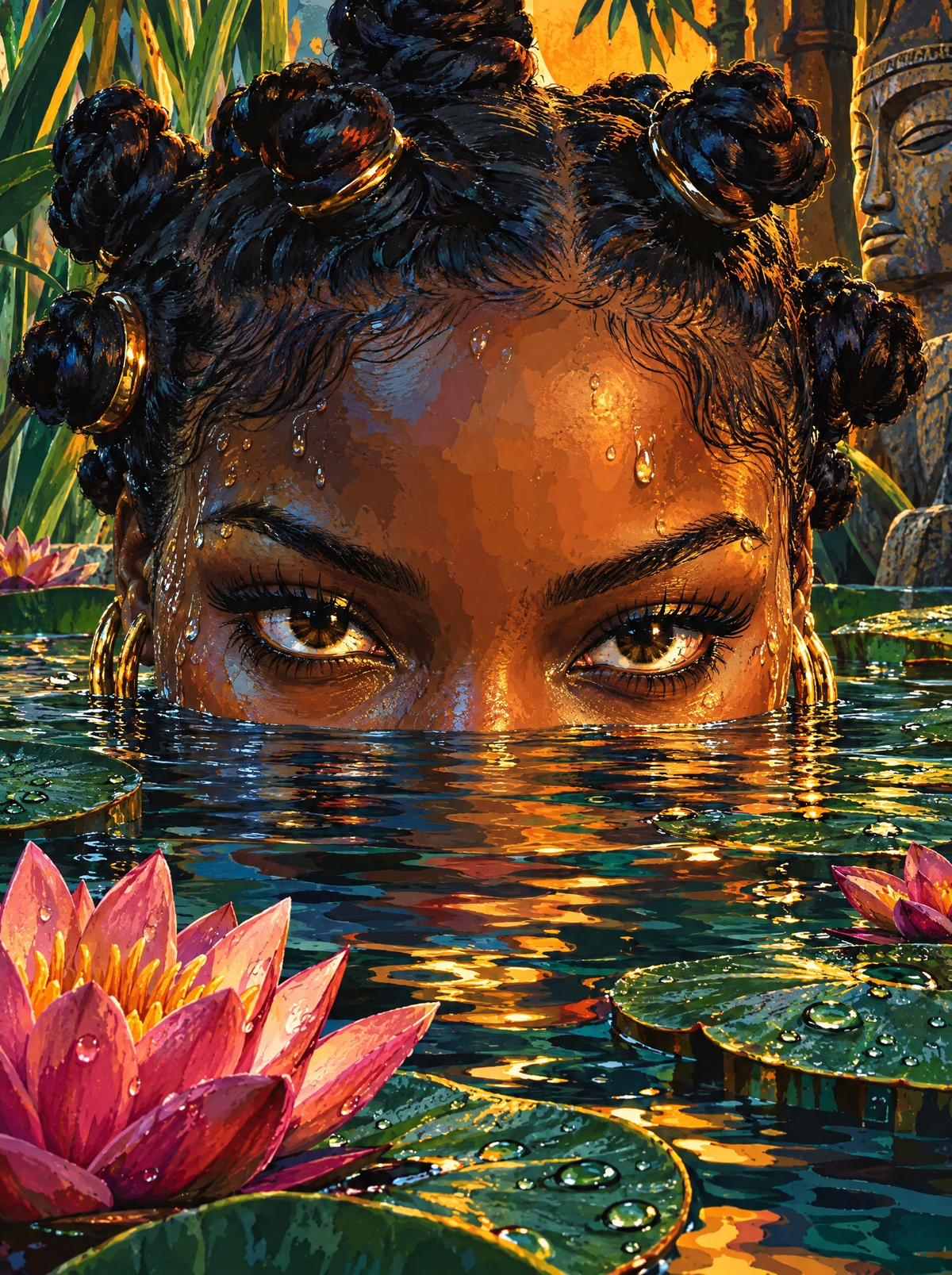Eyes Above The Lily Pond
