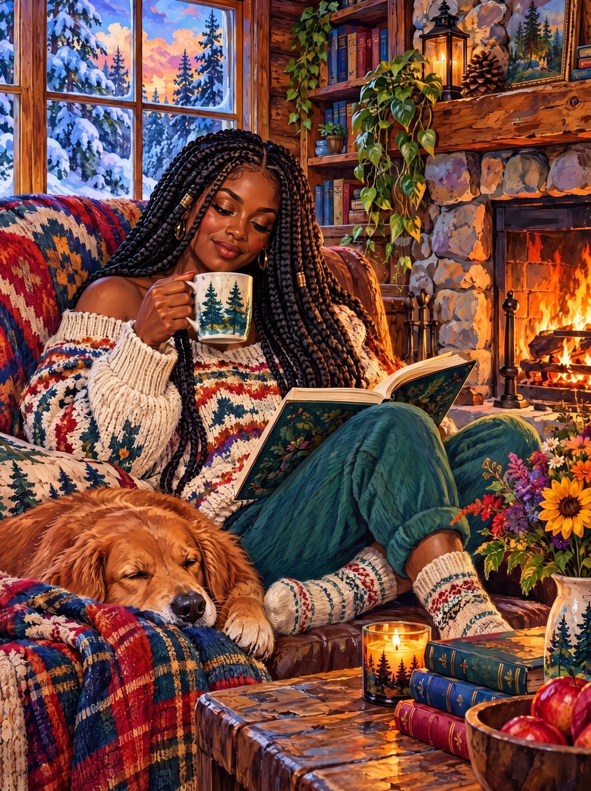 Fireside Reading With The Retriever