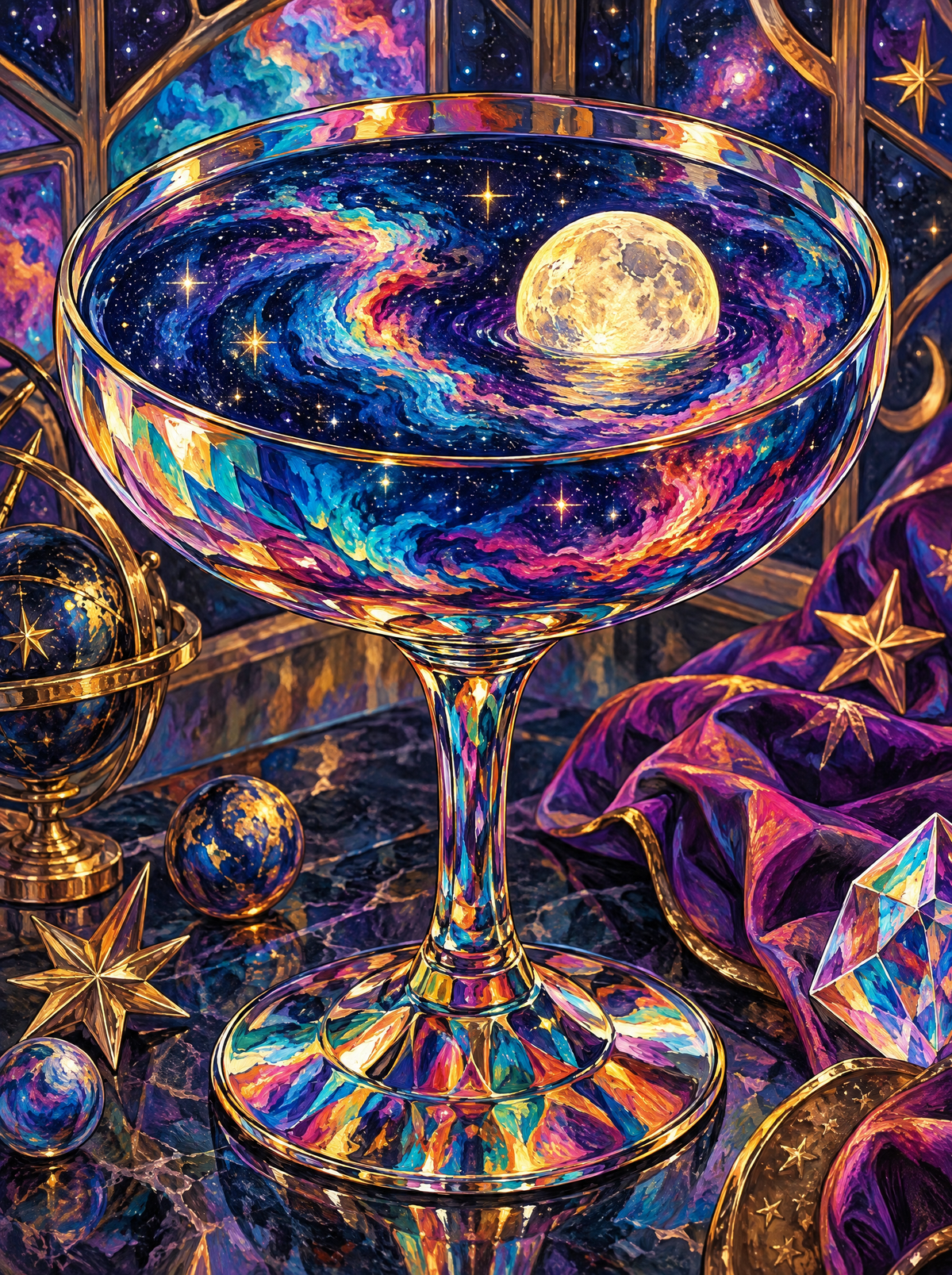 Galaxy In A Champagne Coupe