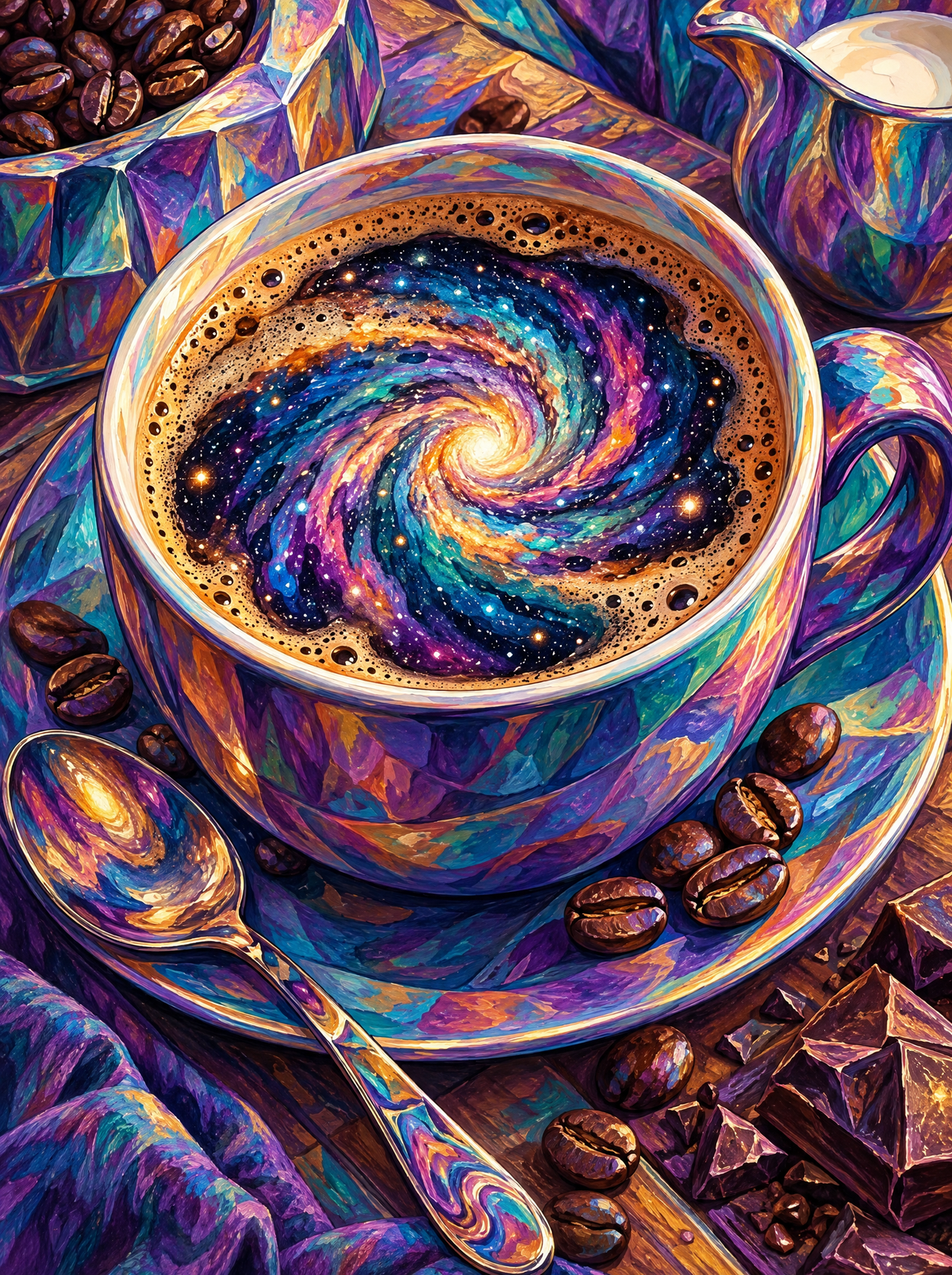 Galaxy Swirl In The Coffee Cup