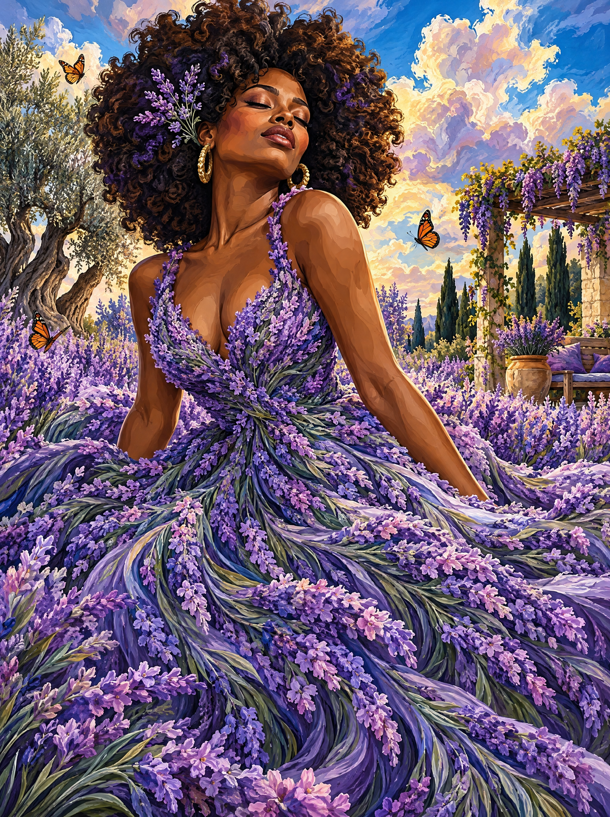 Gown Of Lavender Blooms