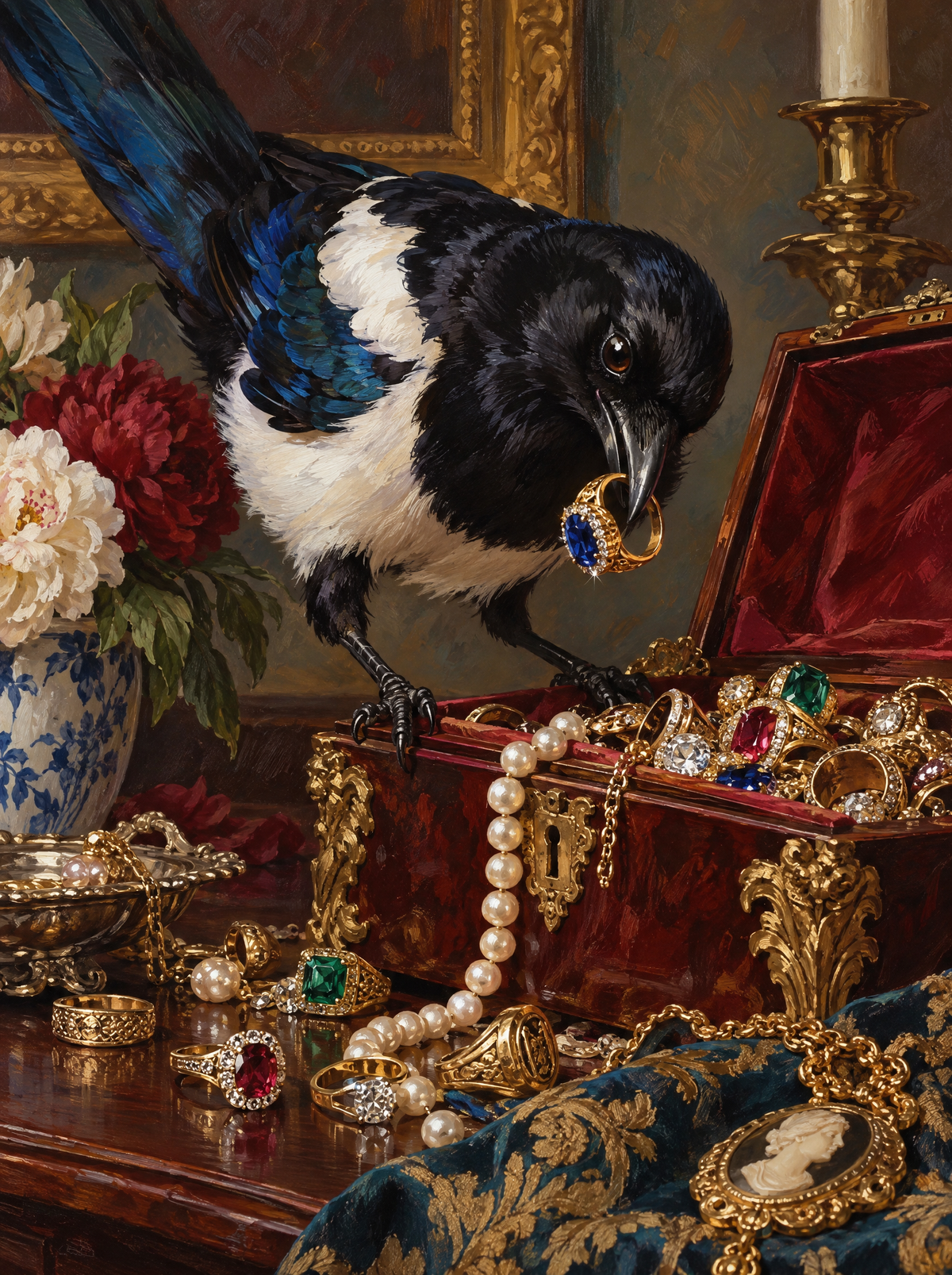 Magpie At The Jewel Box