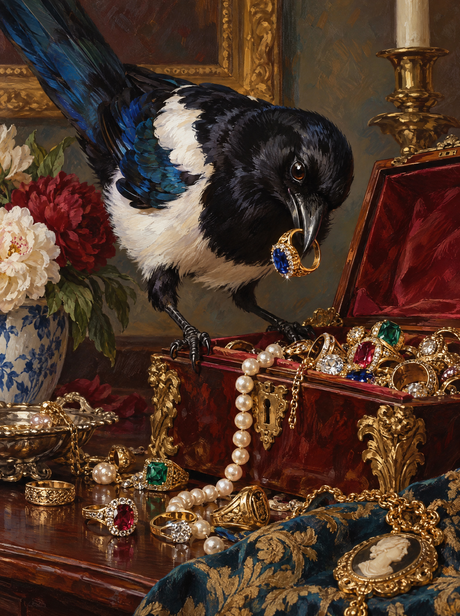 Magpie At The Jewel Box