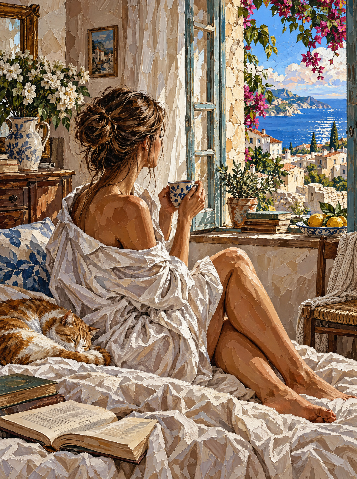 Morning Coffee Above The Sea