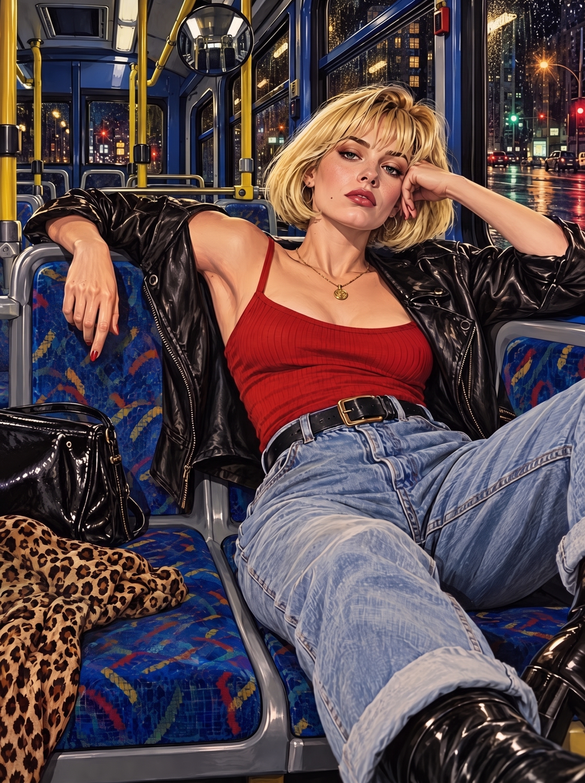 Night Bus In A Leather Jacket