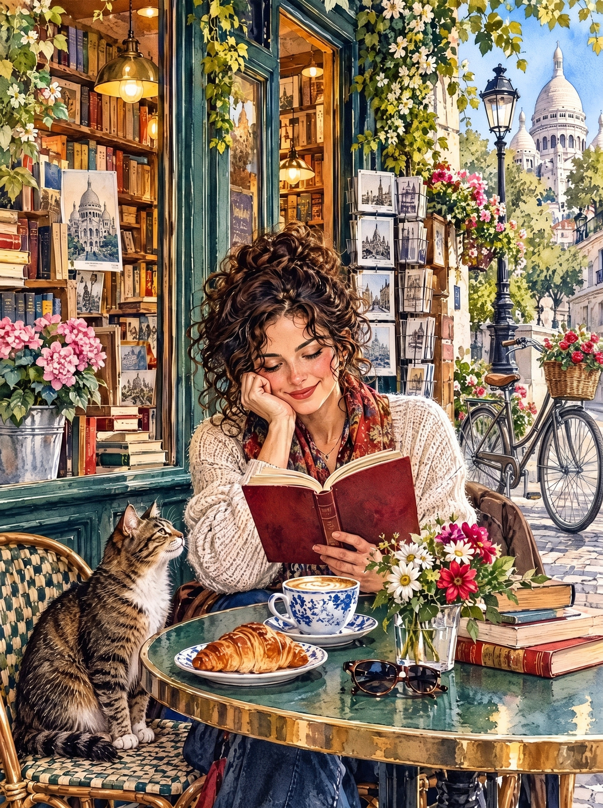 Reading Outside The Montmartre Bookshop