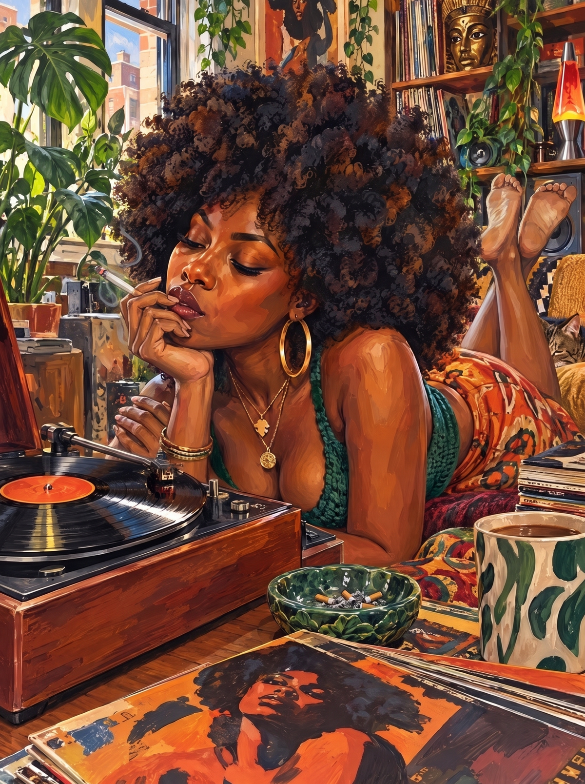 Smoke And Vinyl On The Sofa