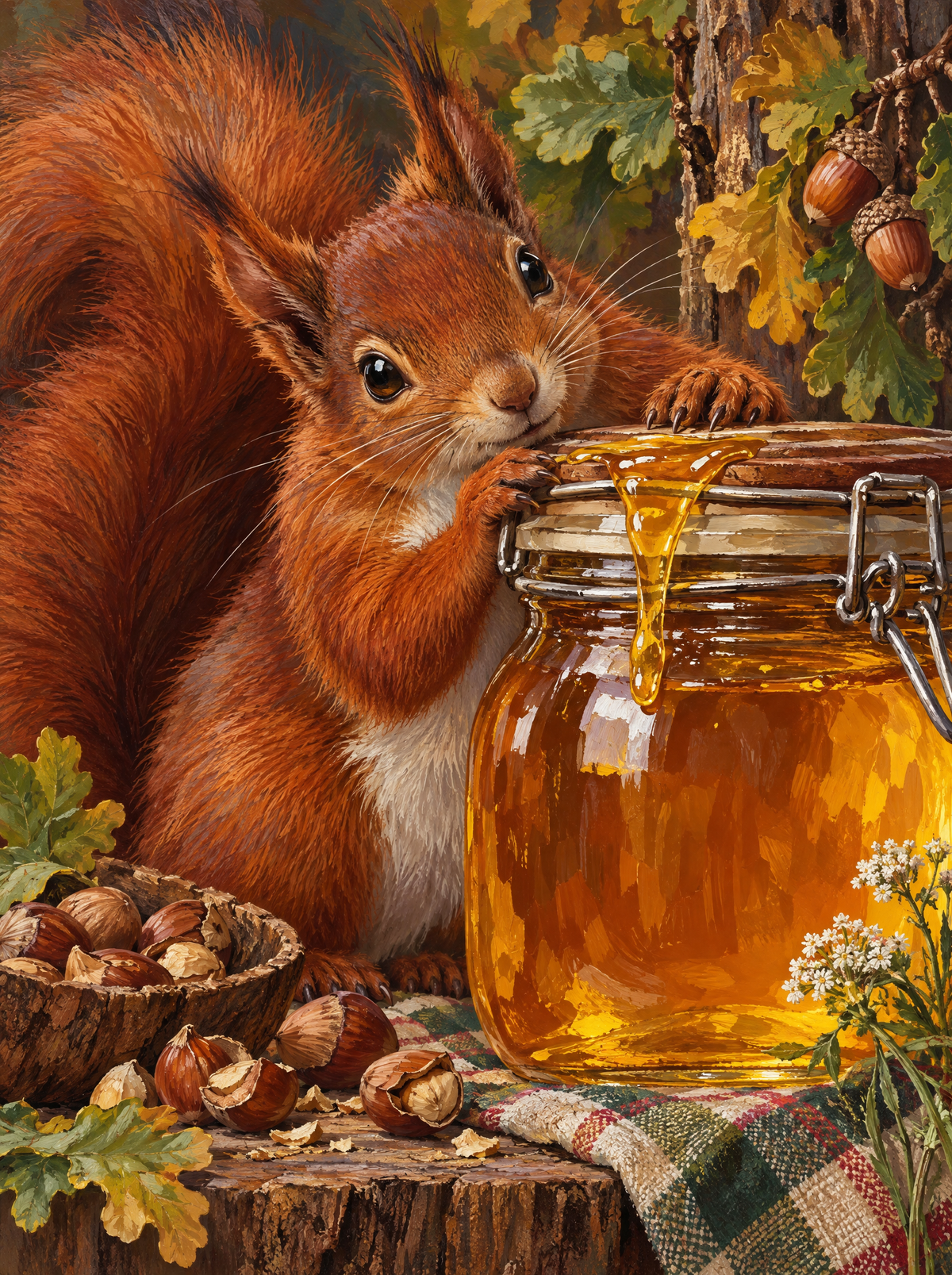 Squirrel And The Honey Jar