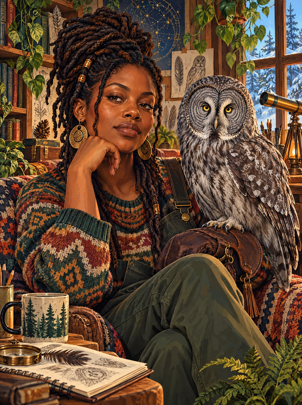 The Owl On Her Armchair