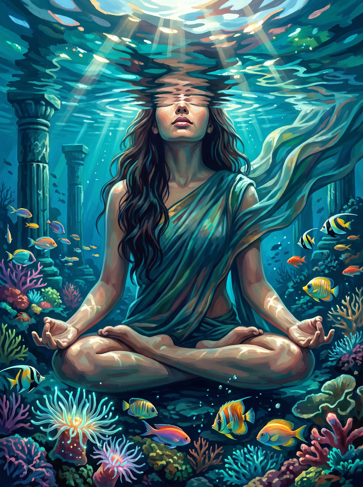 Underwater Meditation In The Ruins