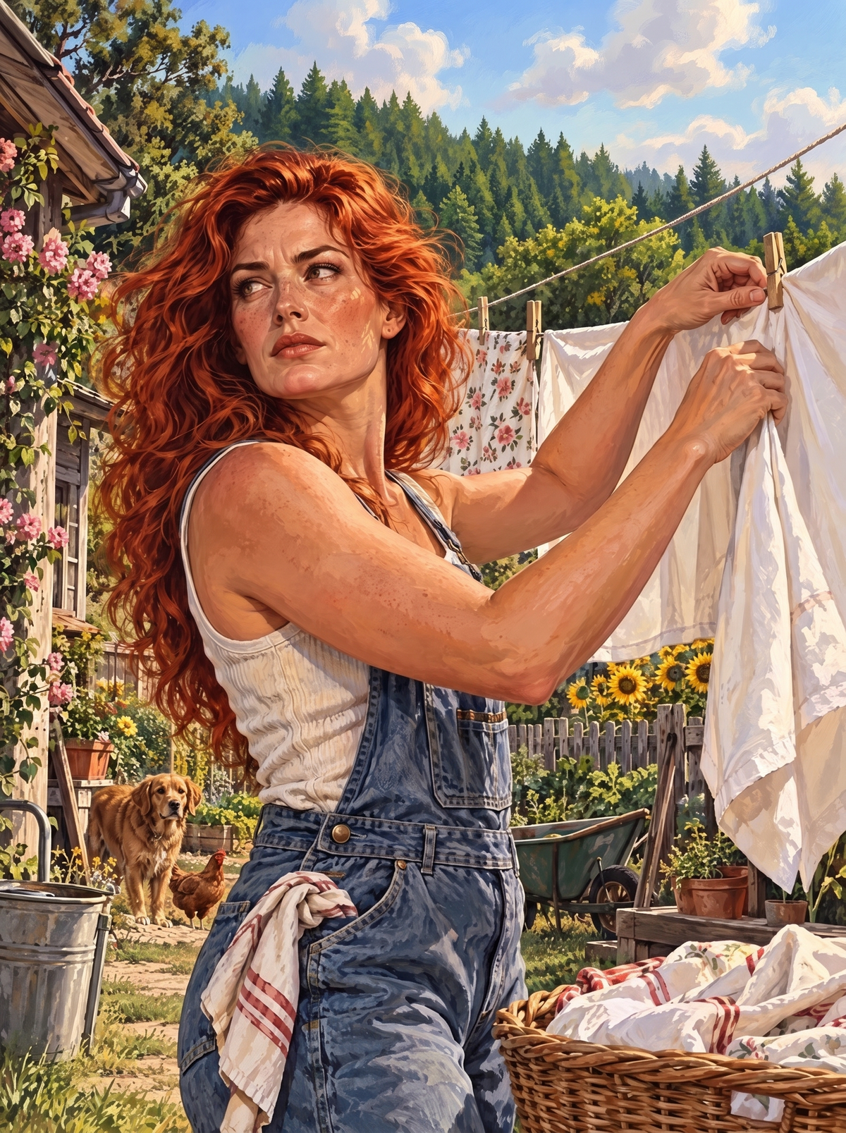 Washing Line On A Summer Morning
