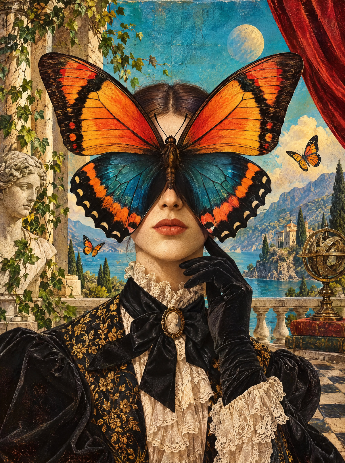 Butterfly Mask And Black Velvet