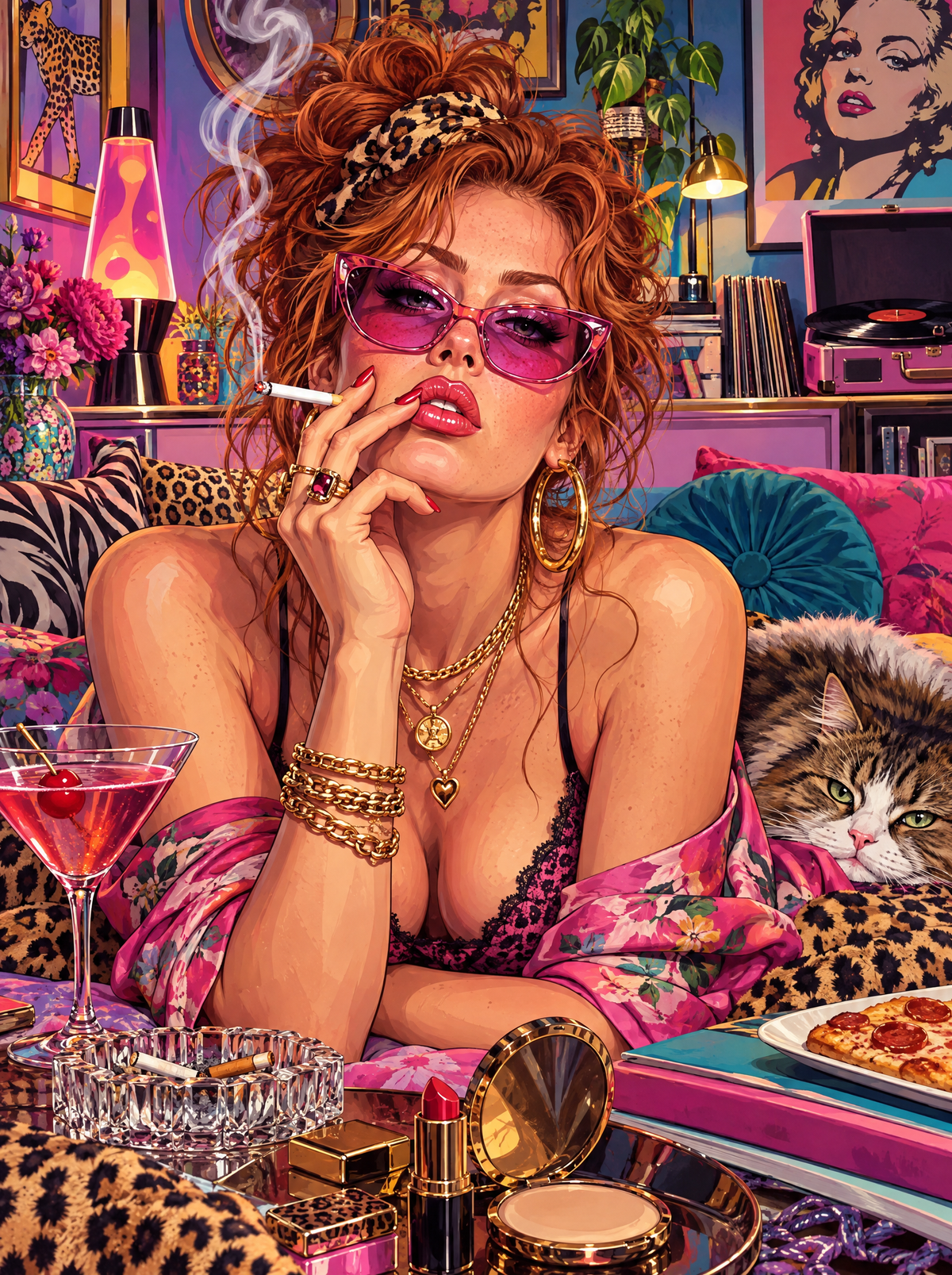 Cat-Eye Shades And A Cigarette