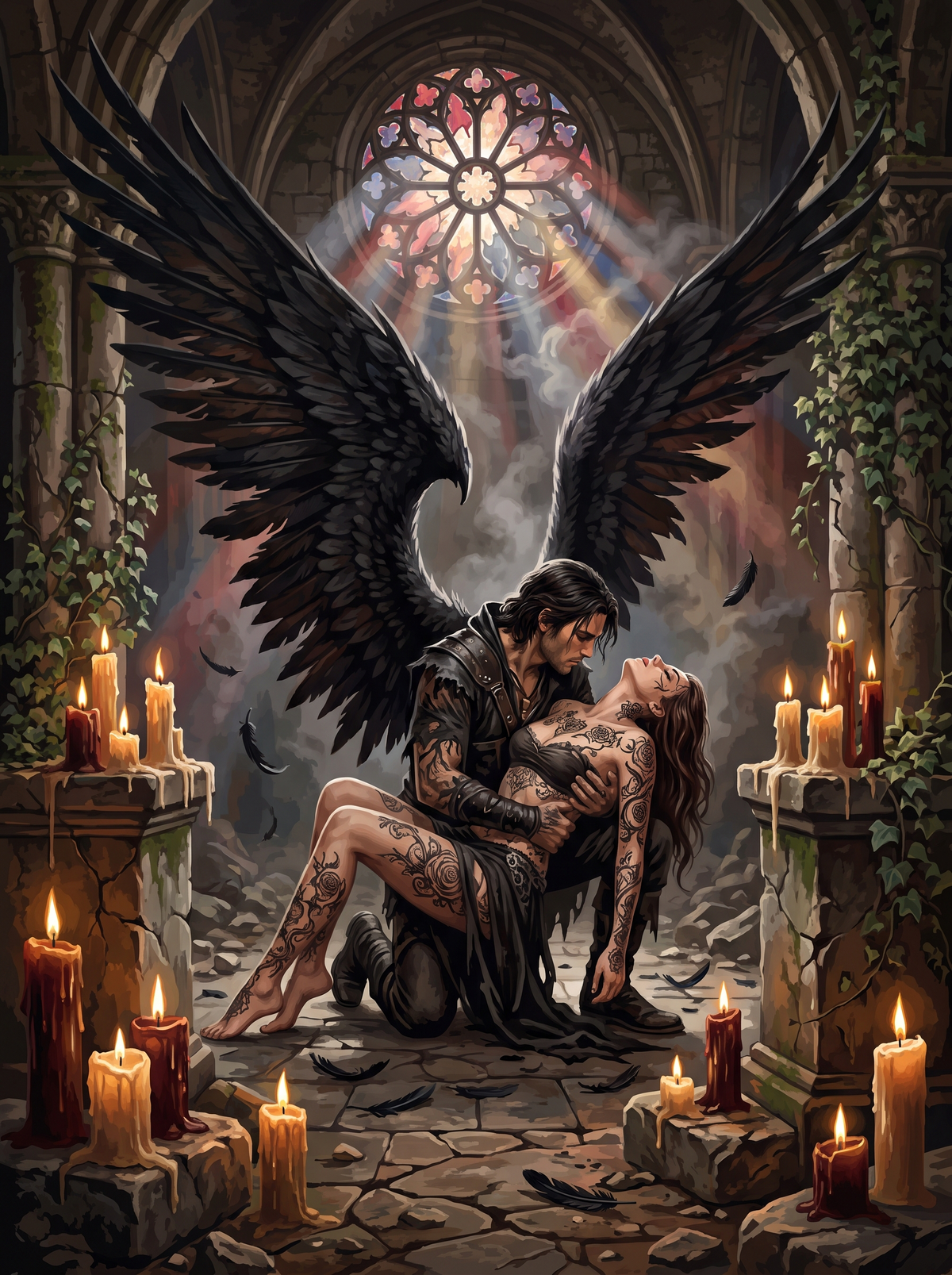 Dark Angel In The Candlelit Ruins