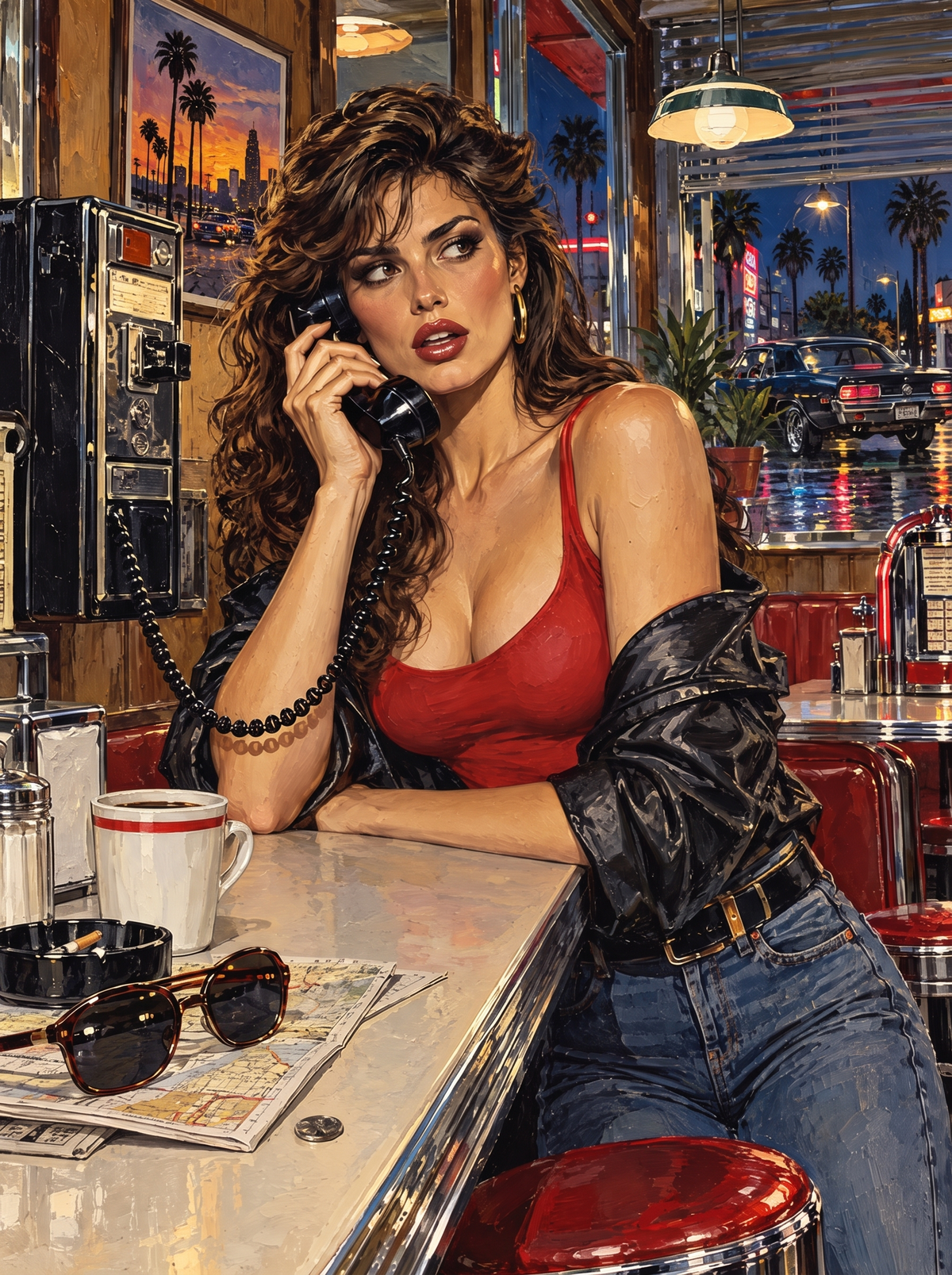 Diner Counter Phone Call