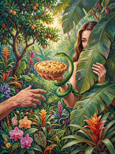 Eve Behind The Banana Leaf (150 Color Diamond Painting)