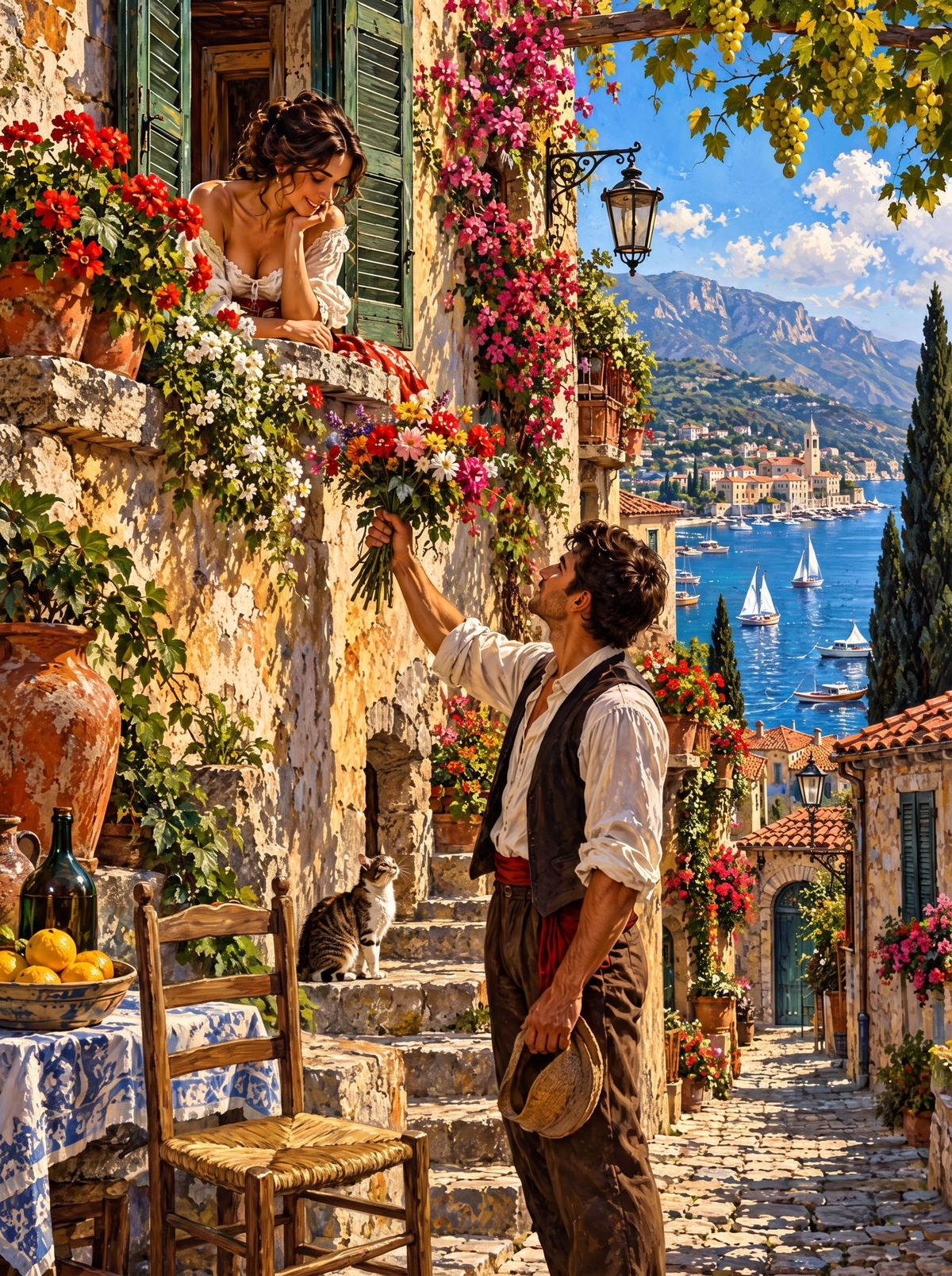 Flowers Up To The Balcony