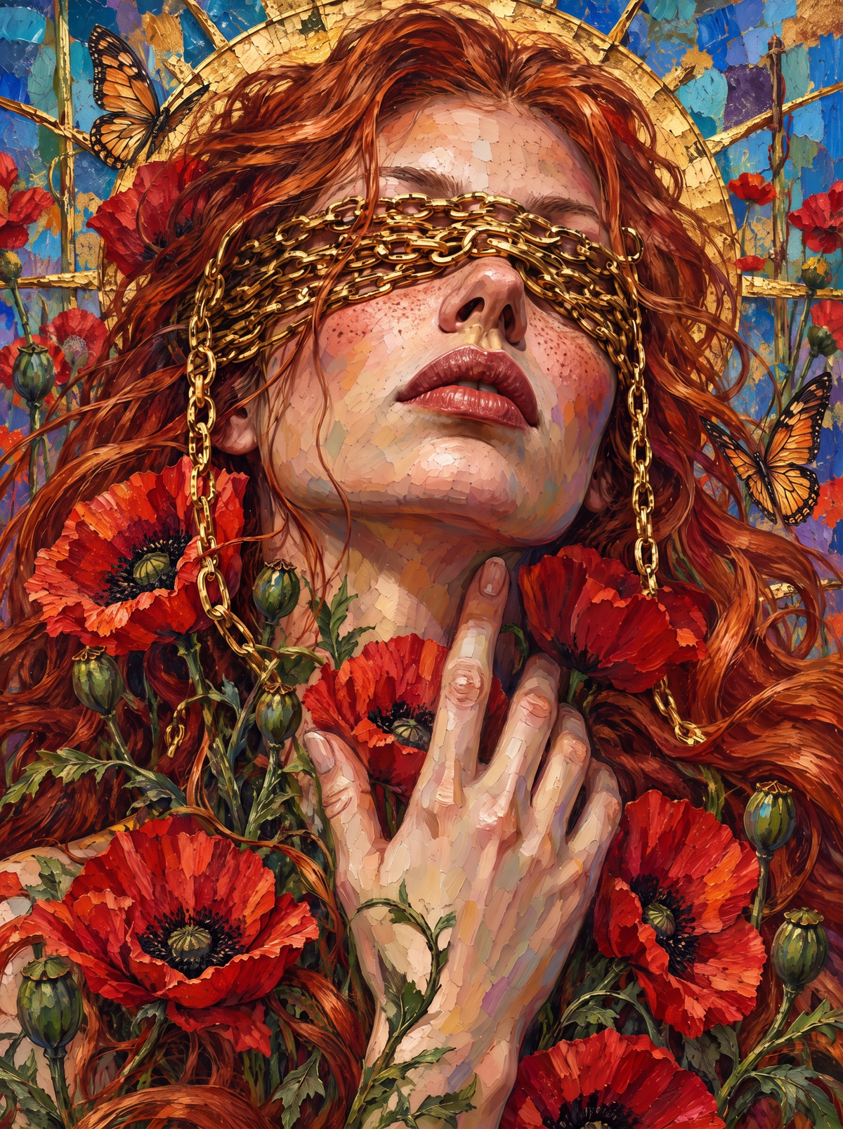 Golden Chains And Red Poppies