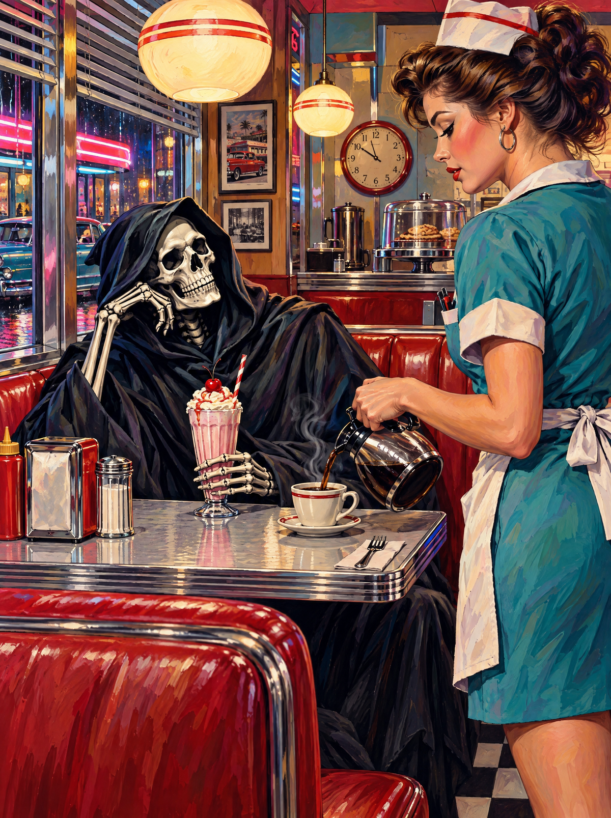 Grim Reaper Orders A Milkshake