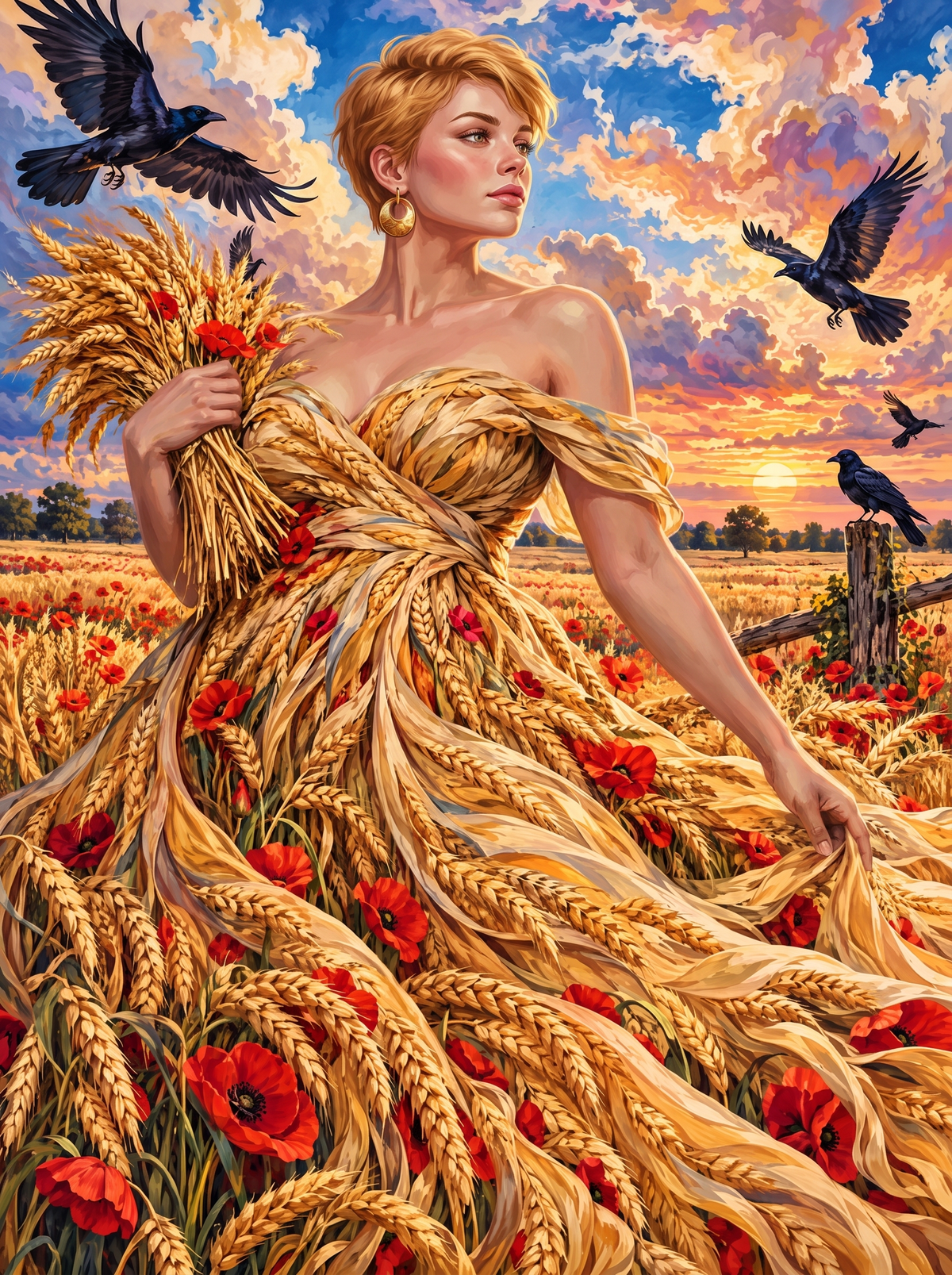 Harvest Gown Among The Poppies