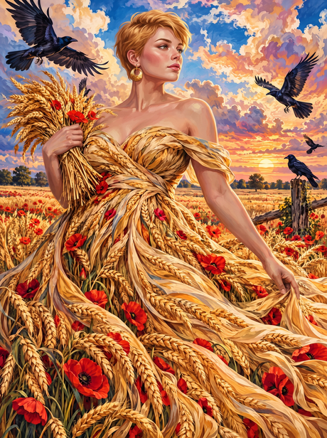 Harvest Gown Among The Poppies