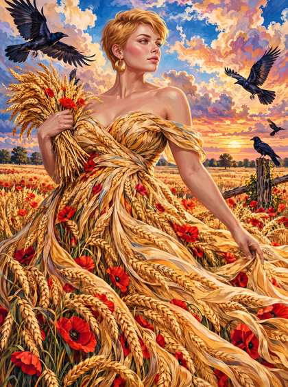 Harvest Gown Among The Poppies