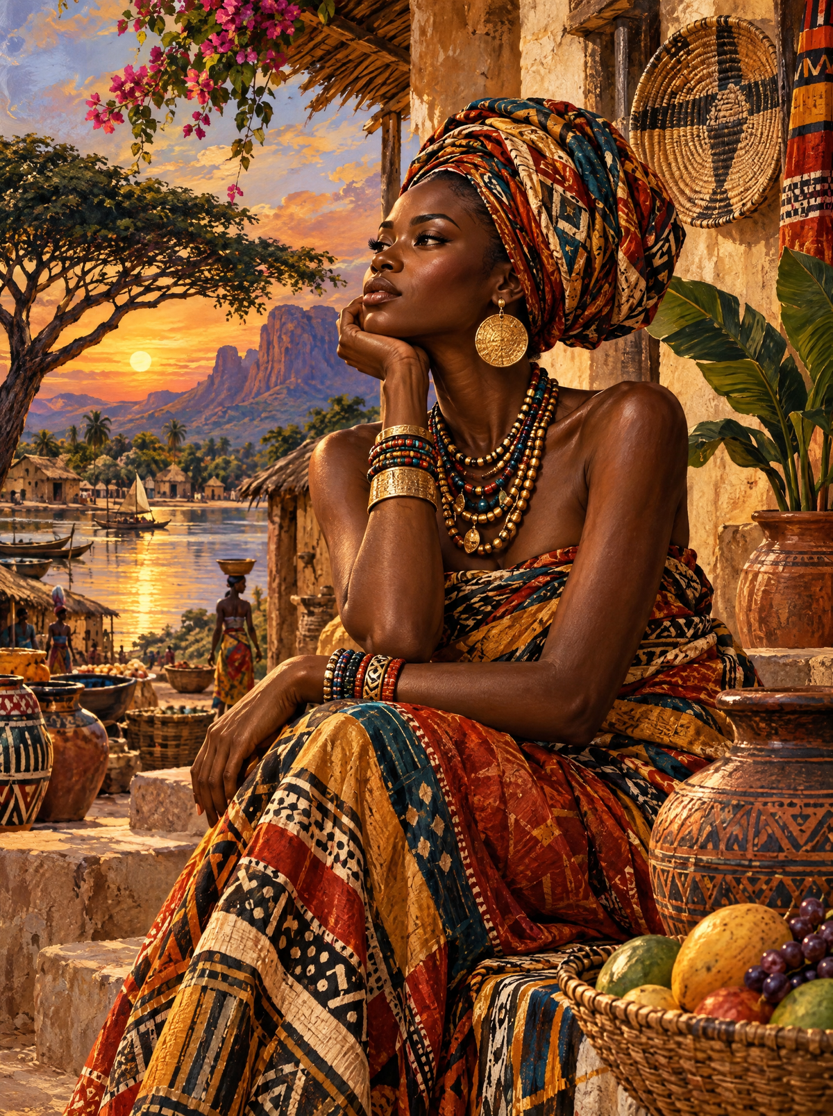 Headwrap At The Golden Hour Lake