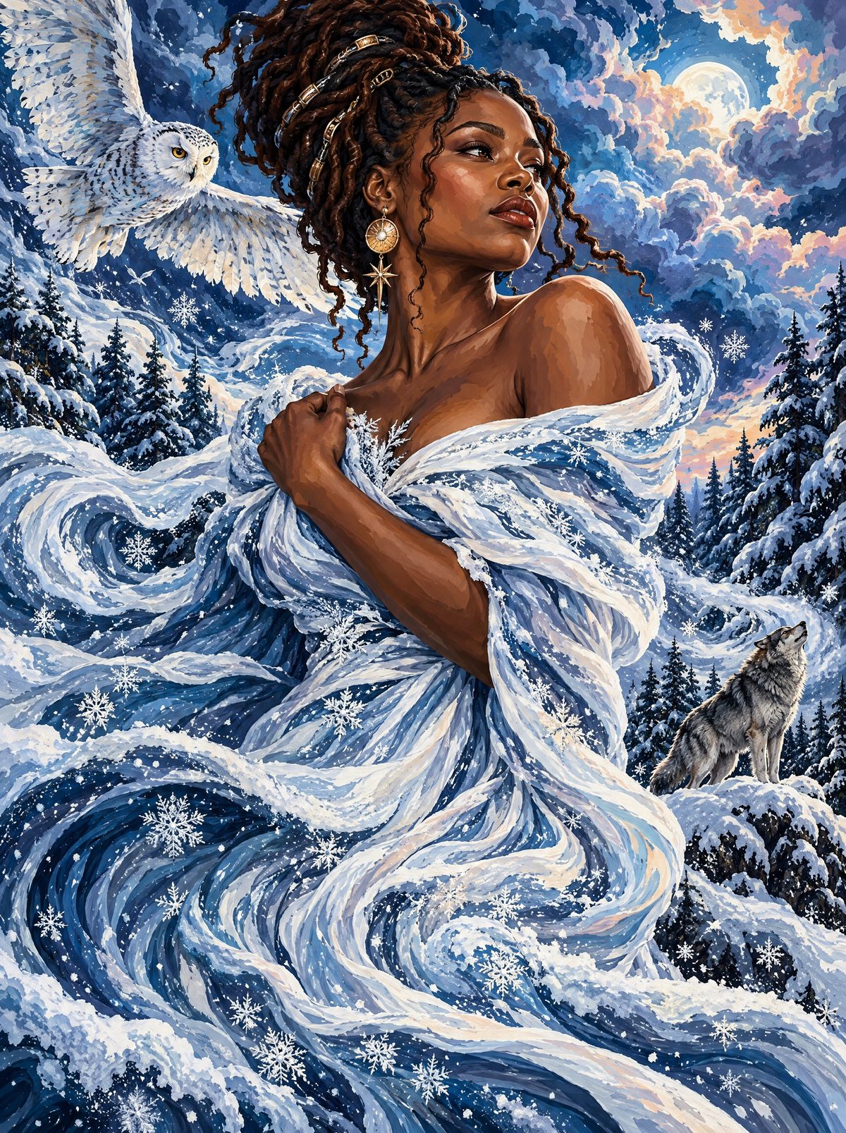 Her Gown Becomes The Snowstorm