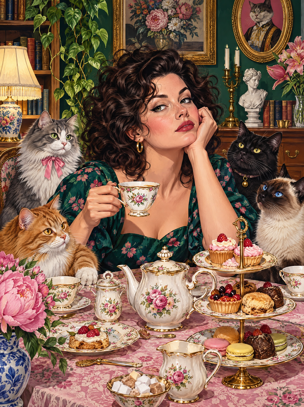 High Tea With Four Cats