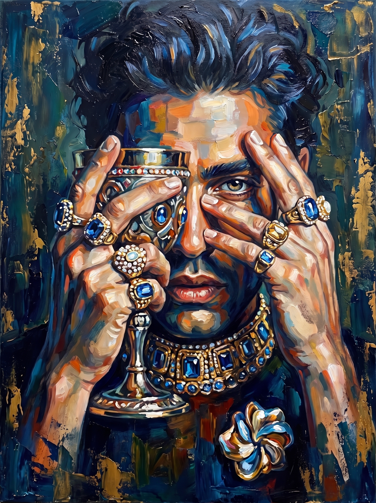 Jewelled Rings And A Silver Chalice