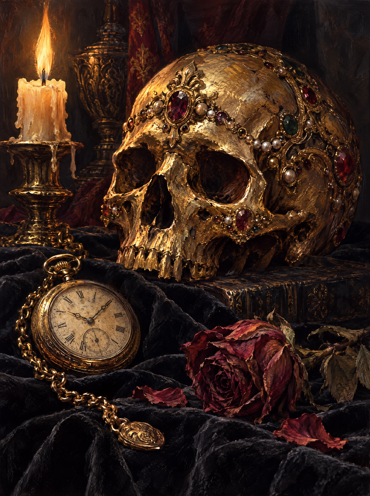 Jewelled Skull And The Pocket Watch