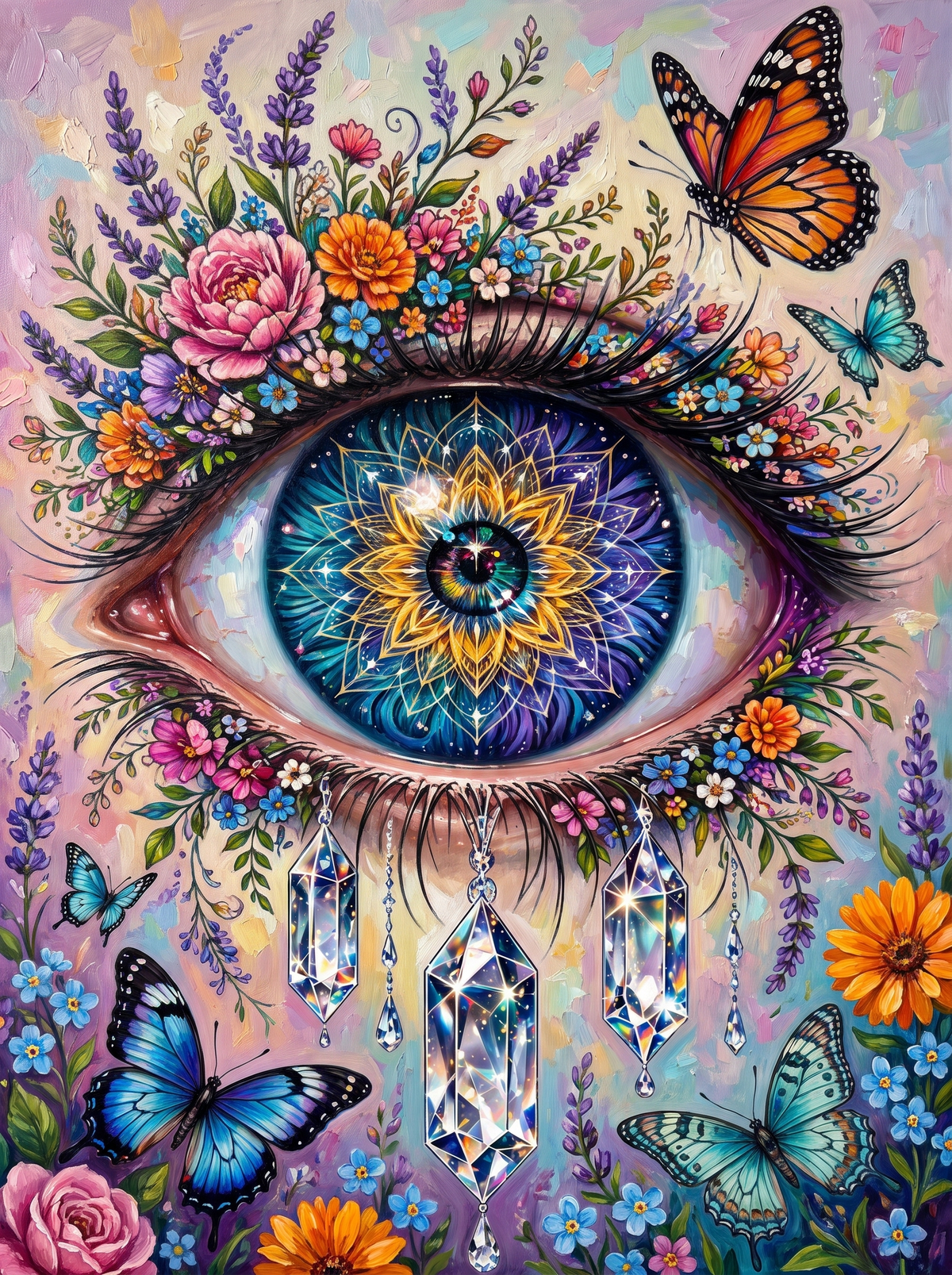 Mandala Eye With Crystal Tears