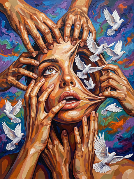Many Hands And White Doves