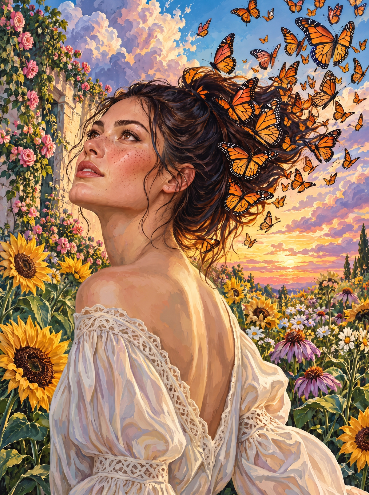 Monarchs Rising From Her Hair