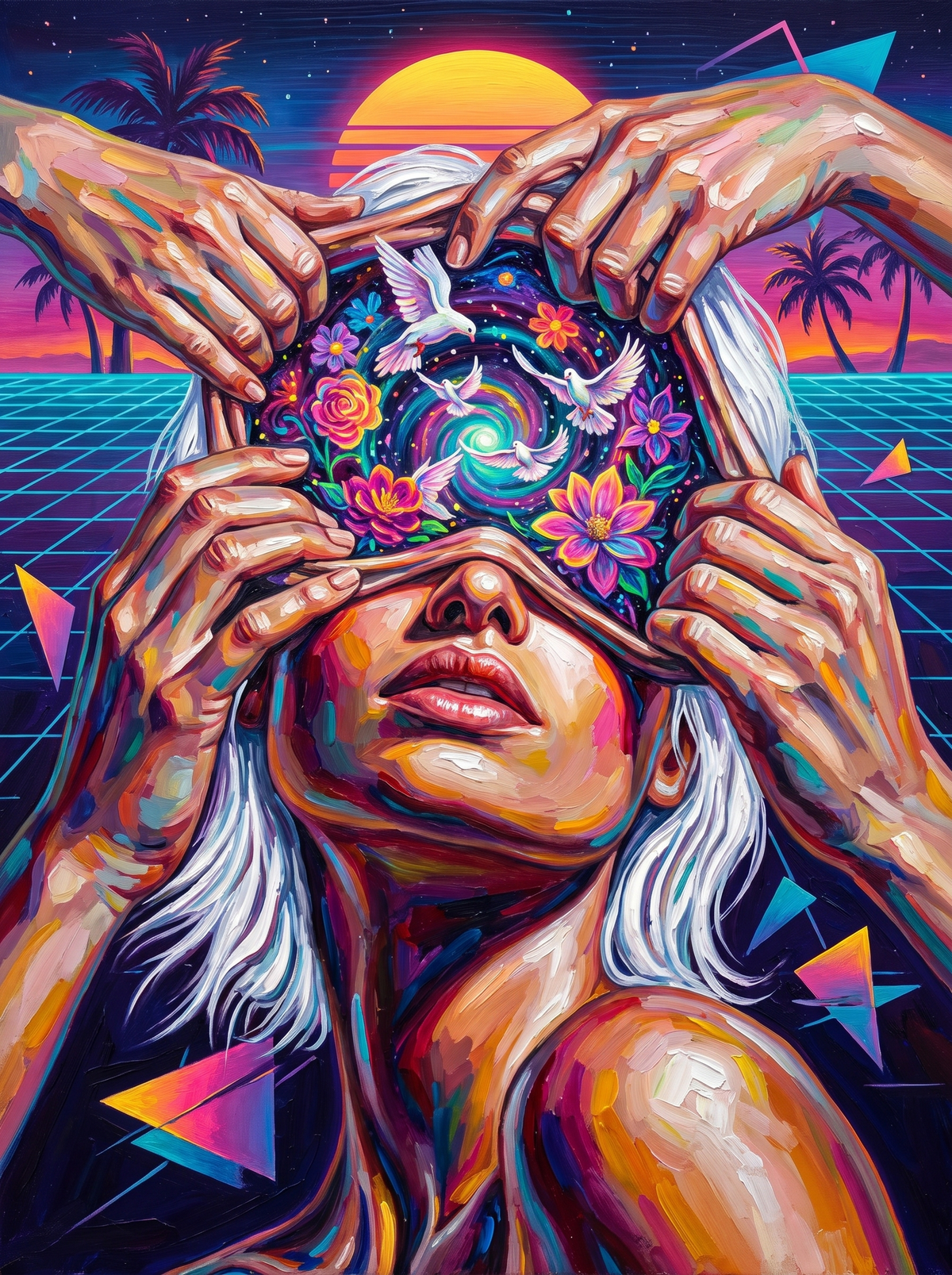 Neon Sunset Behind Her Eyes
