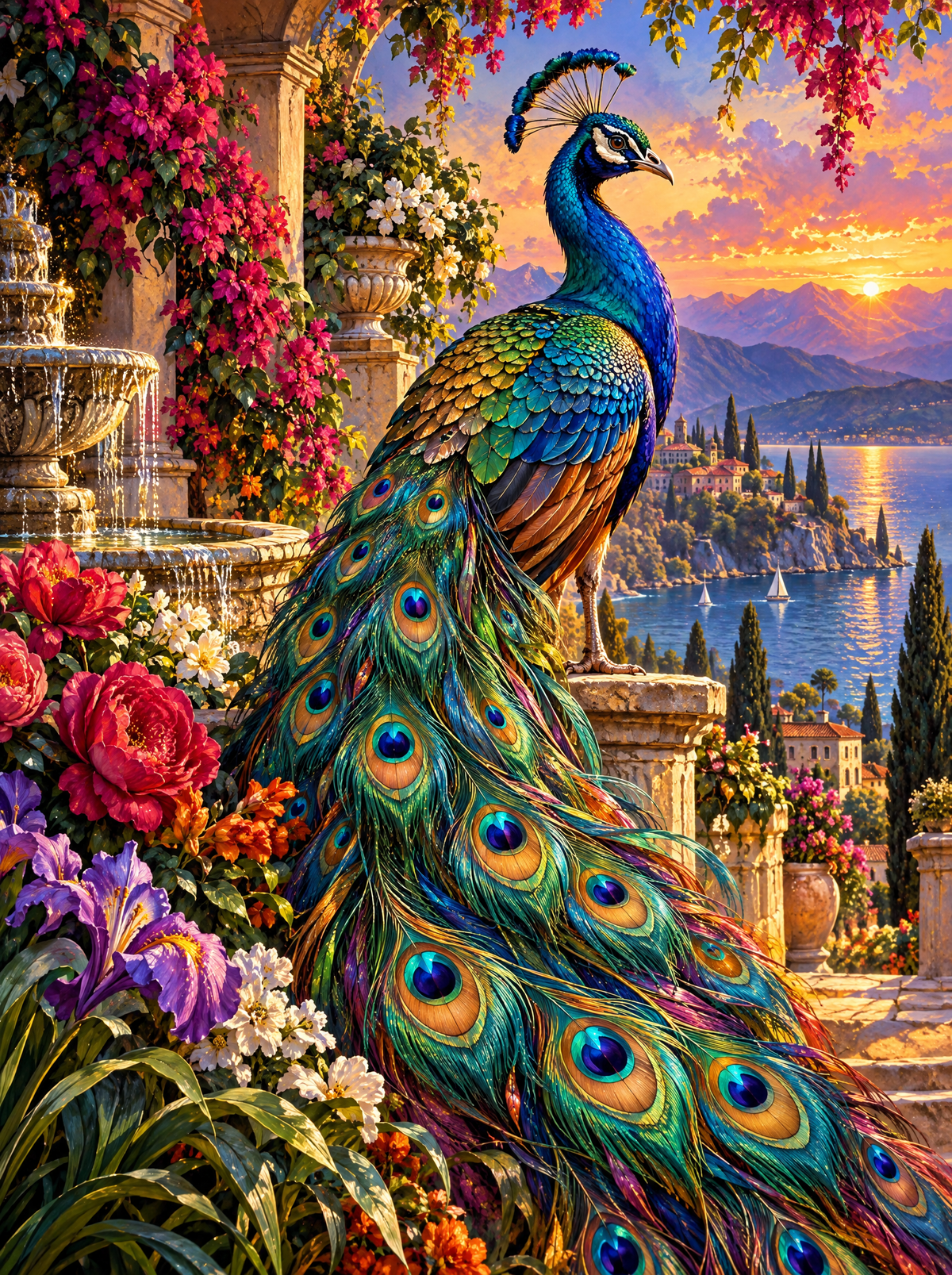 Peacock On The Lakeside Terrace