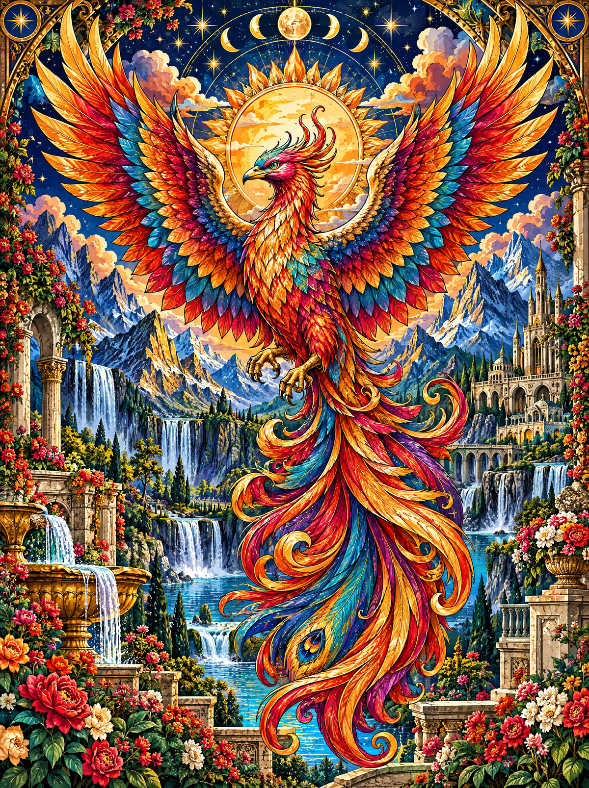 Phoenix Rising Over The Waterfalls