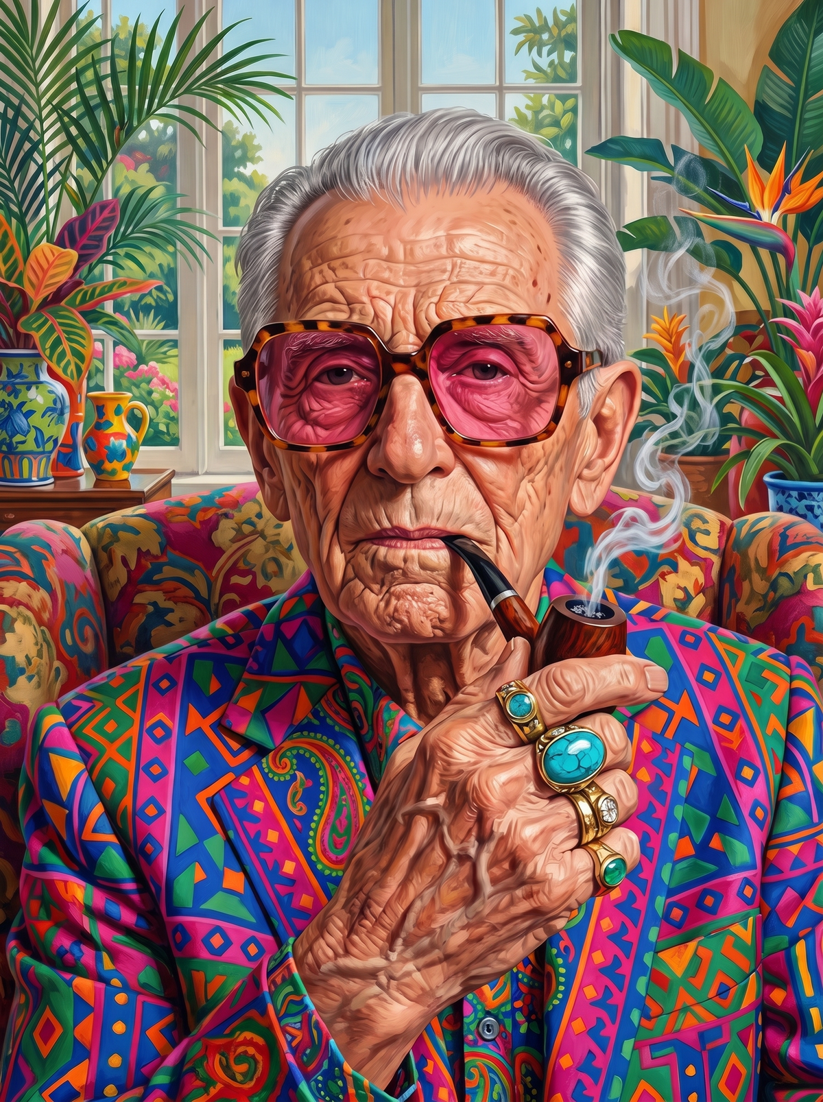 Pipe Smoke And Turquoise Rings