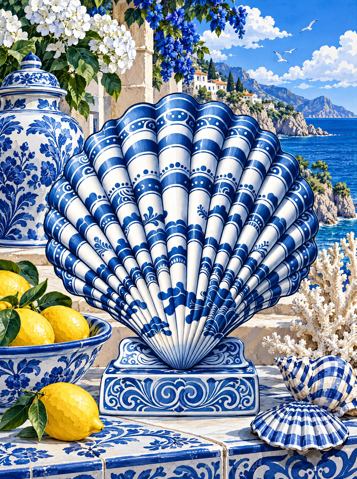 Porcelain Shell And Amalfi Lemons