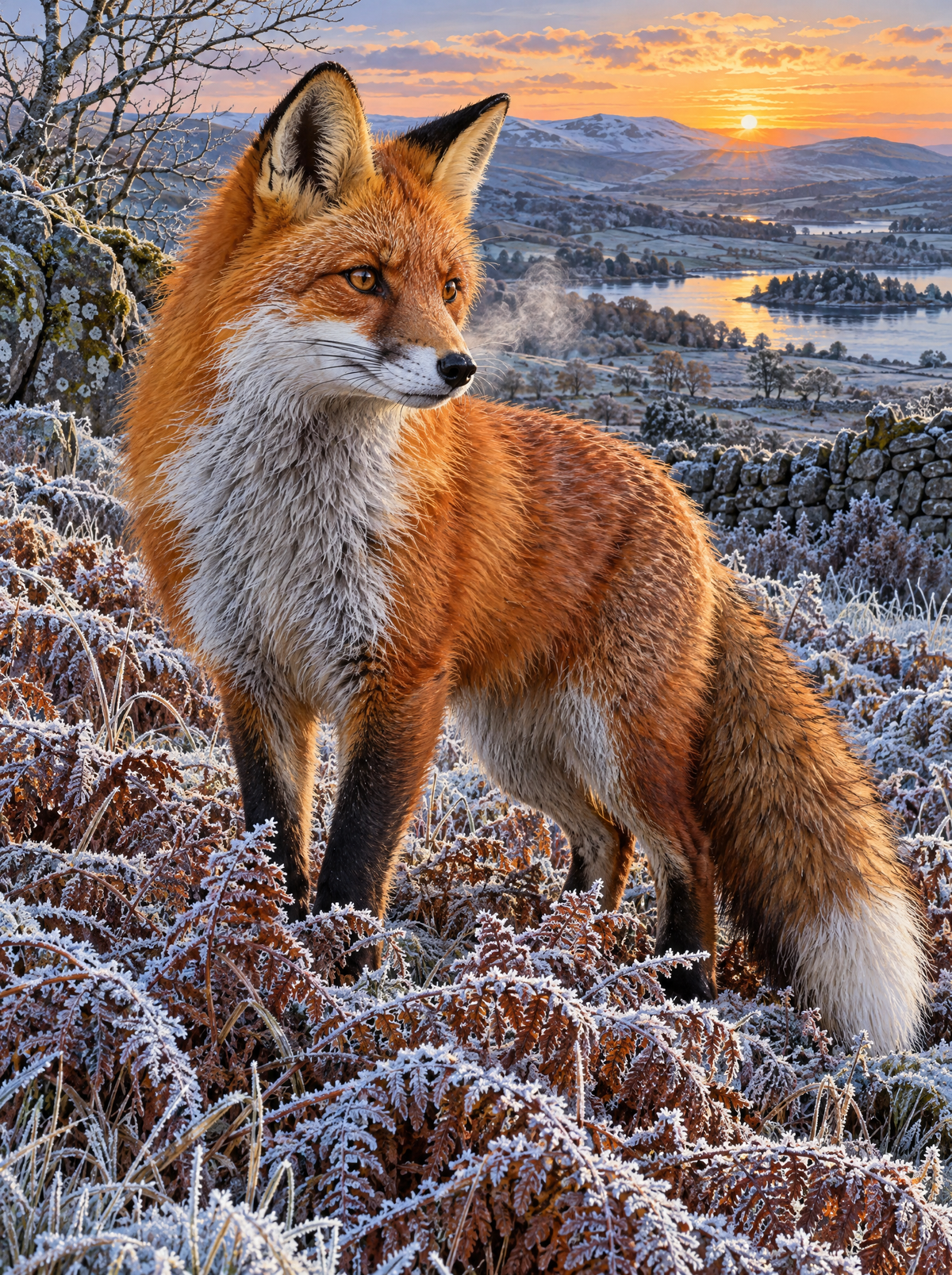 Red Fox On The Frosted Moor