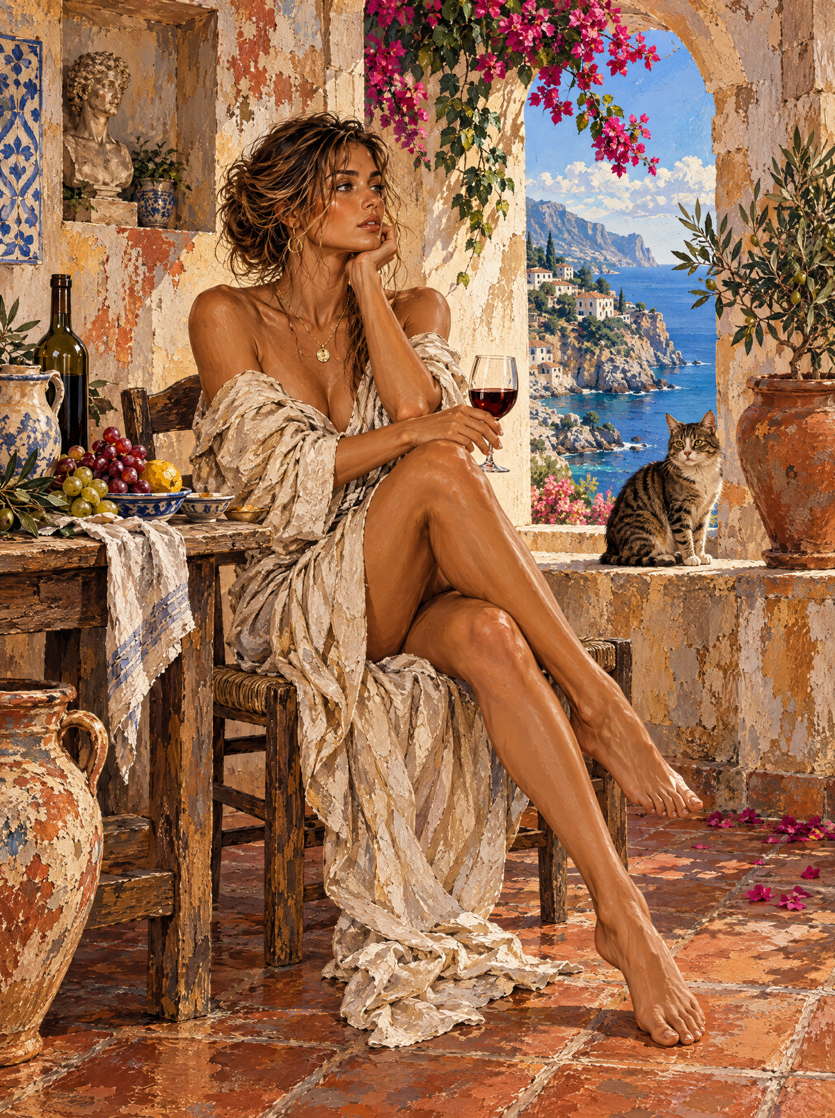 Red Wine On The Terracotta Terrace