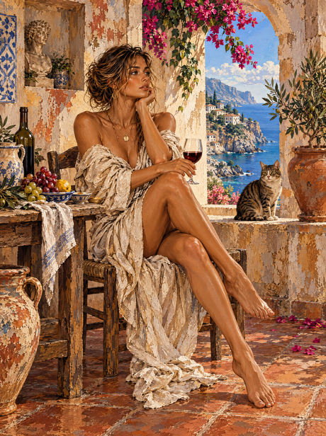 Red Wine On The Terracotta Terrace